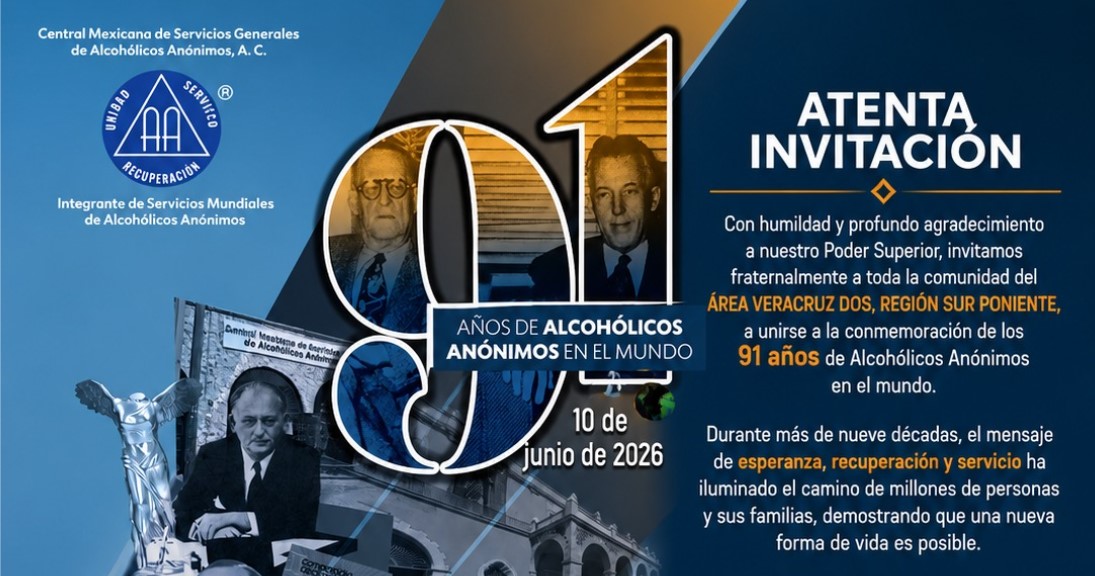 ÁREA VERACRUZ DOS INVITA: 91 AÑOS DE AA